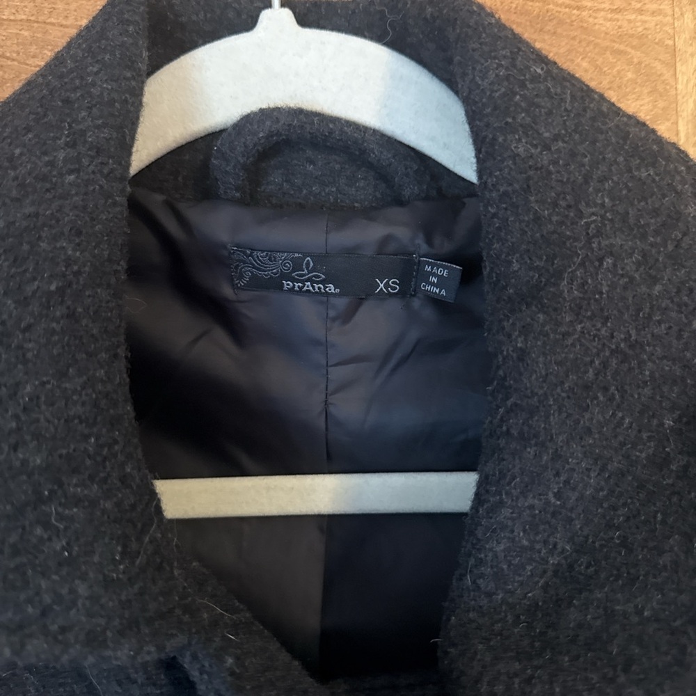 Prana Women's Black Double-Breasted Wool Pea Coat size xs - Picture 4 of 8